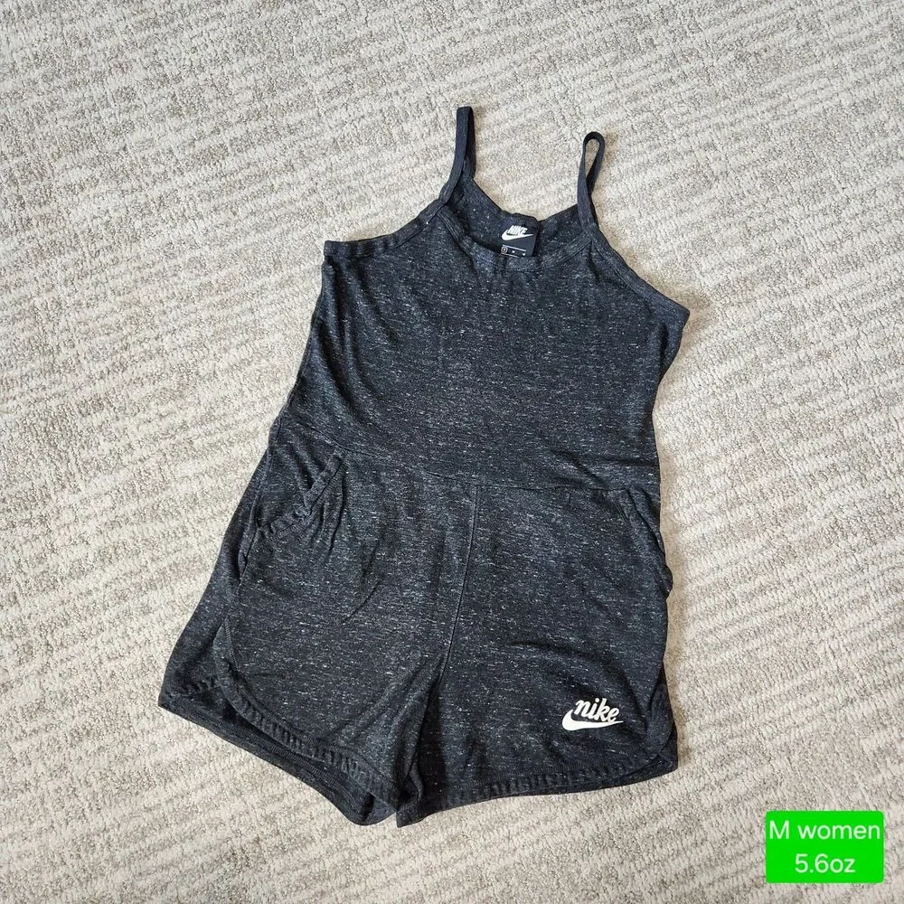 Nike Women's NSW Gym Vintage Romper heathered black size M